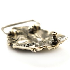 German silver belt buckle Cerberus, Animal buckle, Three headed dog, Hell dog