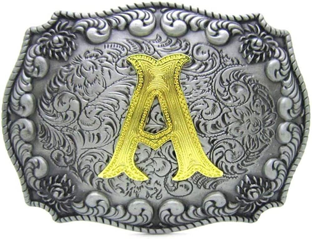 INITIAL WESTERN RODEO COWBOY FASHION BELT BUCKLE ALPHABETS Hebillas Vaqueras