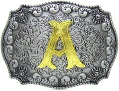 INITIAL WESTERN RODEO COWBOY FASHION BELT BUCKLE ALPHABETS Hebillas Vaqueras