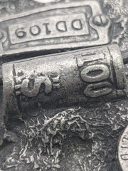 Vintage 1991 Lady Luck Belt Buckle – Dragon Designs Pewter Pin-Up Gambler DD109