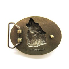 Bronze Howling Wolf Western Metal Fashion Belt Buckle