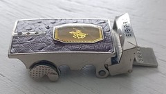 Santa Barbara Polo and Racquet Club Belt Buckle SBPRC Maroon Leather Silver Tone