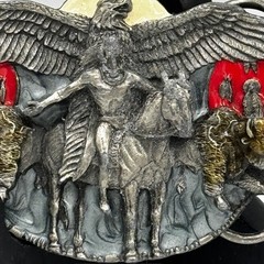 Siskiyou Buckle Co Native American Warrior Eagle Buffalo Belt Buckle USA Made