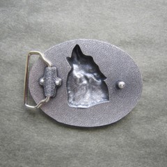 Howling Wolf Western Metal Belt Buckle