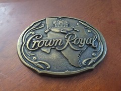 Vintage Bronze Crown Royal Belt Buckle