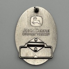 John Deere Belt Buckle Nothing Runs Like A Deere Silver Green Logo Diamond Plate
