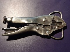 1980 Bergamont Brassworks Vice Grip Buckle « Mr. Fix It » Delevan Wisconsin