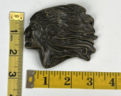 Indian Head Belt Buckle Bronze Brass Made in USA Fashion Buckle