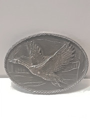 Flying Goose Western Belt Buckle Brass Great American Buckle Co Chicago 1980
