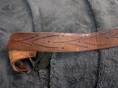 United States of America One Dollar Metal Belt Buckle tooled leather belt