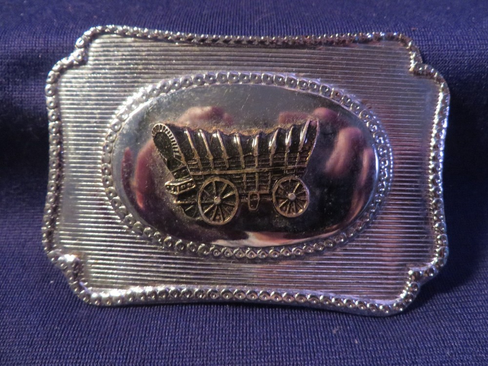 2 Tone COVERED WAGON Belt Buckle