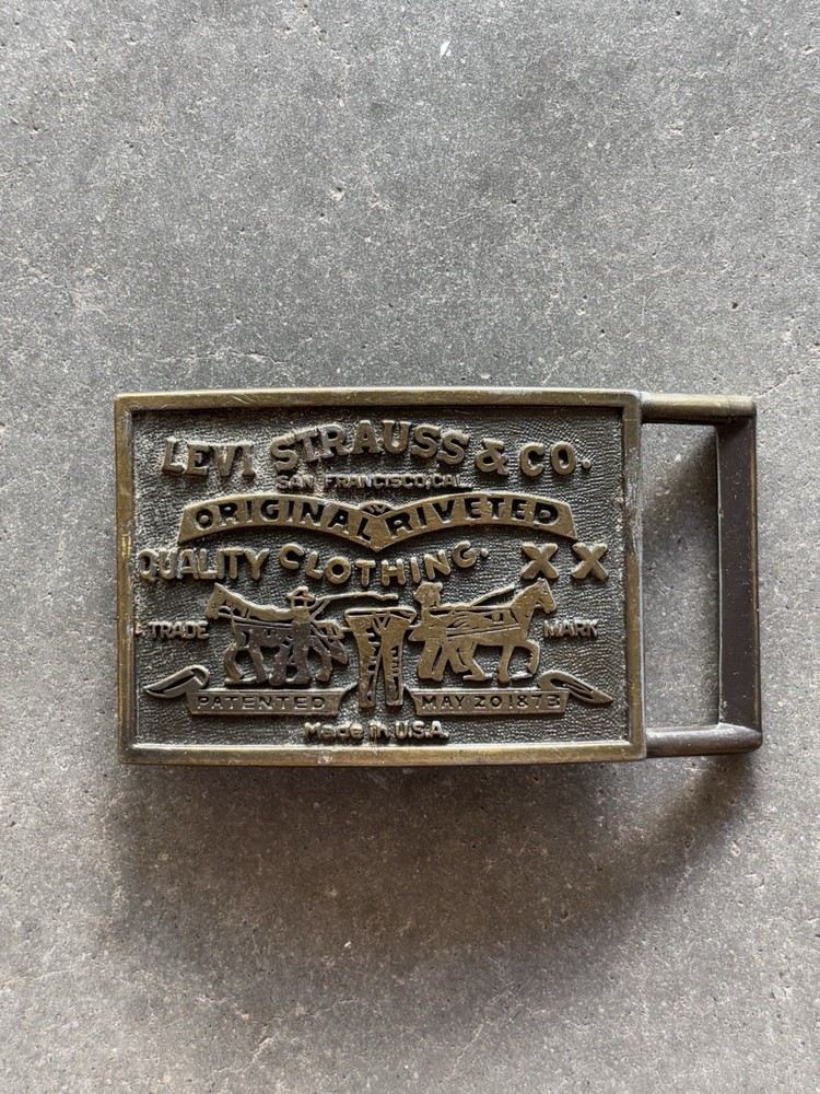 VIntage Levi’s Original Riveted Brass Belt Buckle 70s 80s XX Made In USA