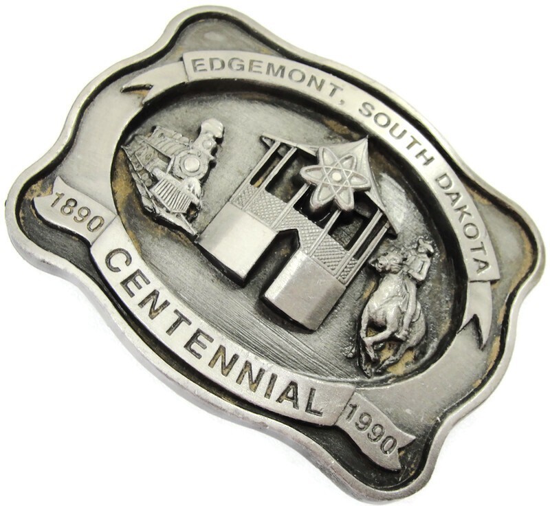Edgemont South Dakota Centennial Belt Buckle 1890-1990 Train Horse #194/250
