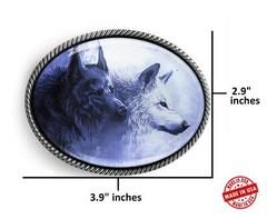 Wolf Pack Belt Buckle – Wild Animal Spirit Handmade Buckle – 635-SO