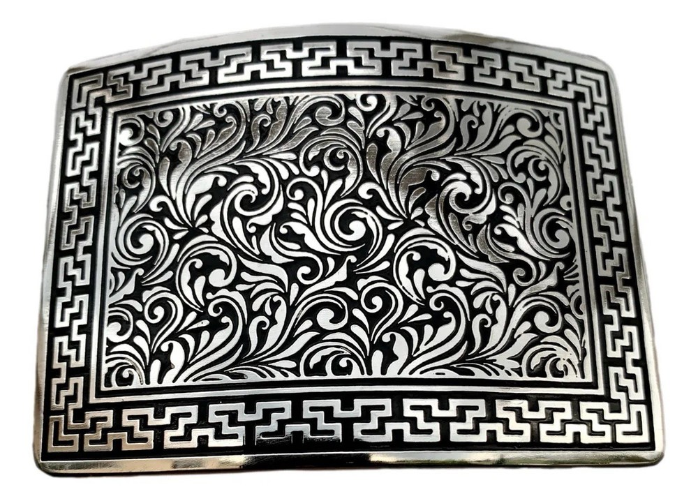 Mexican Charro Style Floral Cowboy Belt Buckle Hebilla Vaquera Made In Mexico