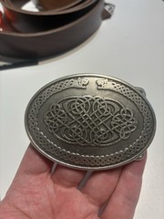 Celtic Knot Belt Buckle – Made in Spain Antique Silver Finish –For 1 1/2” Belt