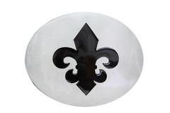 Women Men Silver Metal Unisex Belt Buckle Fleur De Lis French Lily Flower Casual