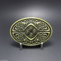 Bronze Keltic Celtic Knot Oval Western Metal Fashion Belt Buckle
