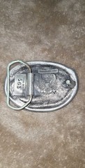 I&rsquo;d Rather Be Camping Belt Buckle Vintage 1982 Great American Buckle Company