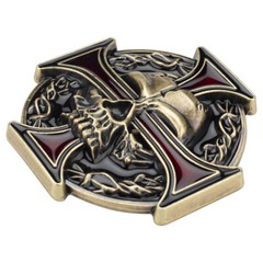 Cross Skull Belt Buckle Western Cowboy Motorcycle Riding Belt Buckle