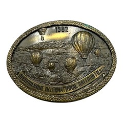 Vintage 1982 Albuquerque Balloon Fiesta Solid Bronze Belt Buckle Limited Edition
