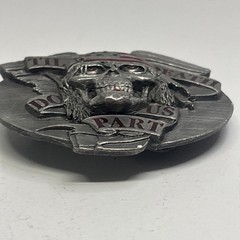 Bergamot 1994 American V-249 Skull Flag Belt Buckle « Till Death Do Us Part  » USA