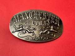 Manchester Ltd Lions Crest Clothing Company Silver Color Metal Belt Buckle