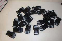 2 X Black plastic triple retention buckles for 1&Prime; belt new w/o tags UTX brand