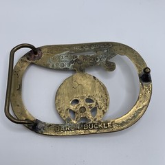 Vintage Shriner Masonic Baron Solid Brass Belt Buckle 1980
