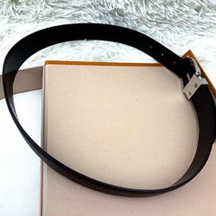 Louis Vuitton Epi Saint-Cloud Classic Belt Brown Men&rsquo;s Silver Buckle