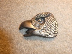 Vintage 1970s Brass MBCI Bald Eagle Head Belt Buckle 3 1/2&Prime; Wide