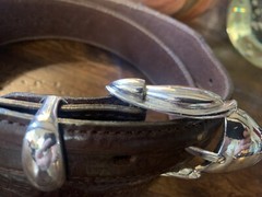 Old Pawn James Reid Style Sterling Silver Belt Buckle Nu Belt 35-38-1.3/8”-1”✅