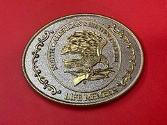 North American Hunting Club Belt Buckle Of Life Member Eagle Rifle Emblem
