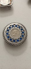 5 Vintage Stainless Steel Rhinestone Buckles Susan B Anthony Dollar 1979p