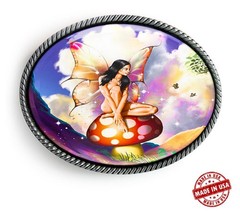 Magic Mushroom Fairy Fantasyland Handmade Artisan Belt Buckle
