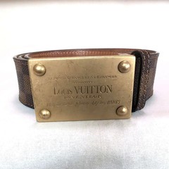 Louis Vuitton Pre-Owned Damier Sainteur Belt Gold 95Cm 5