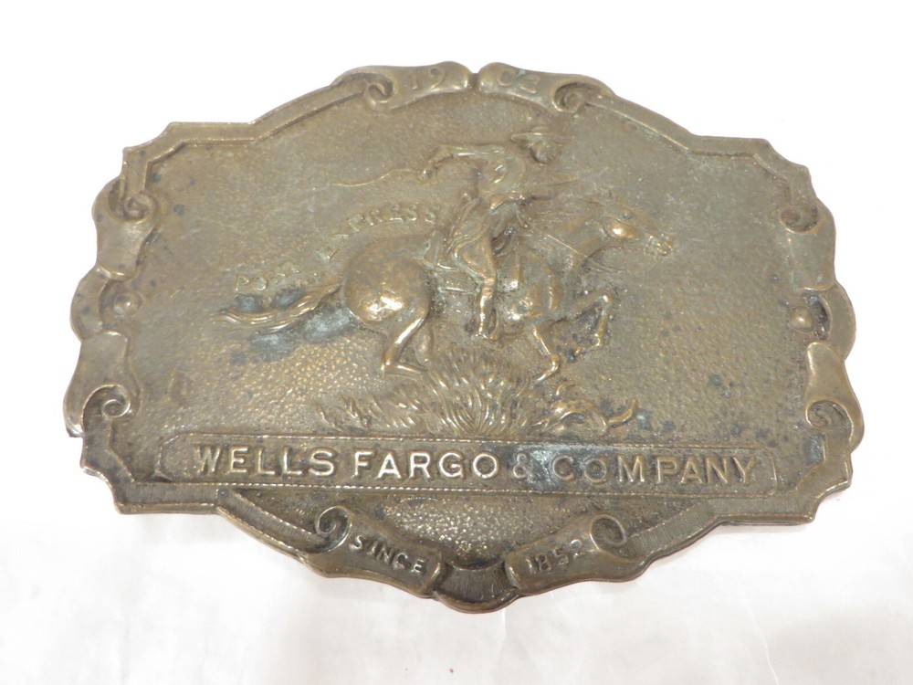 Belt Buckle Wells Fargo & Company Pony Express Metal 4&Prime;x3&Prime; Oval