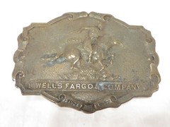 Belt Buckle Wells Fargo & Company Pony Express Metal 4&Prime;x3&Prime; Oval