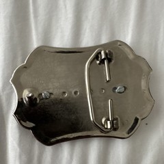 Silver Tone Metal Western Floral Belt Buckle w/ One Dollar Coin Center, 1.5&Prime;