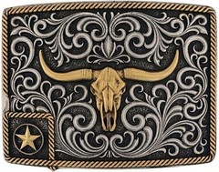 Montana Silversmiths Longhorn Collection Western Attitude Belt Buckle