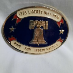 VTG Liberty Bell Bicentennial 1776 1976 Belt Buckle Patriotic American USA