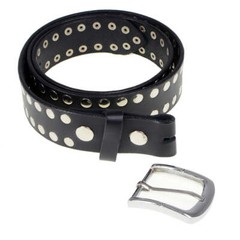 Milwaukee Leather MP7100 Men&rsquo;s Studded Genuine Leather Belt for Biker w/ Buckle