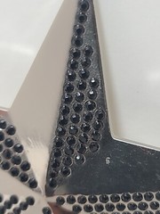Silver With Black Sparkling Stones. Star Metal Fashion Belt Buckle