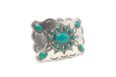 Turquoise Bead Western Belt Buckle, (1.5 ») Removable Western Buckle