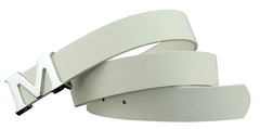 ALAKA Leather Mens Length 110cm * Width 3.3cm (43.3 » * 1.3 »), Antique White