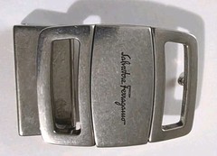 AUTHENTIC SALVATORE FERRAGAMO SILVER VARA BELT BUCKLE FOR 1.3&Prime; WIDE BELT STRAP