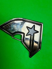 Famous Stars & Straps Silver Black Star Logo Metal Y2K Belt Buckle