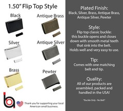 Build A Belt Replacement Military Style 1.50&Prime; Wide Buckle With Matching Belt Tip