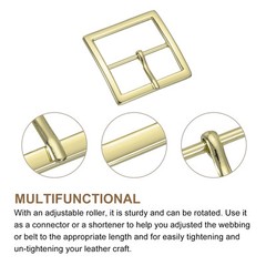 1.5&Prime; Single Prong Belt Buckle Square Center Bar Buckles for Belt Gold