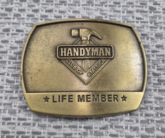 Vintage 1996 Handyman Club Of America Belt Buckle Mens Gold Life Member Western